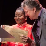 Ivan Duran and Calypso Rose at the WOMEX 16 Awards, by Jacob Crawfurd