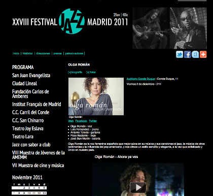 Olga Román live in XXVIII Madrid Jazz Festival