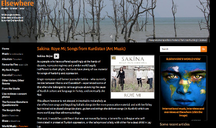 Sakina: Roye Mi; Songs from Kurdistan (Arc Music)