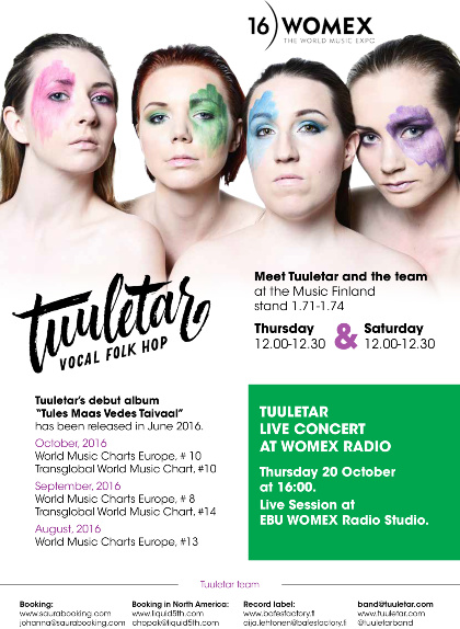 Tuuletar at Radio Concert in Womex '16 & World Music Charts