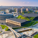 Katowice International Congress Centre (ICC) and Spodek.