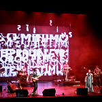 show in Santos, Brazil, with all the projections behind