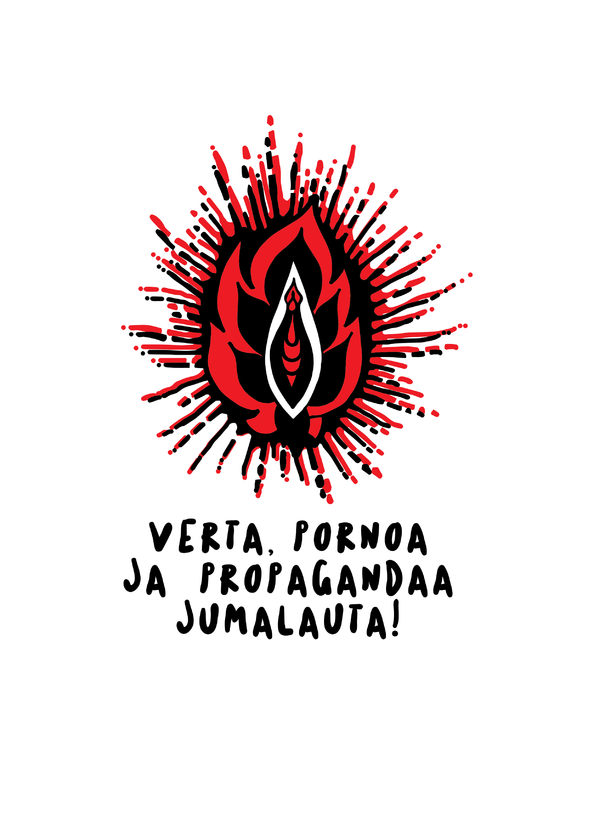 Blood, porn & propaganda, GODDAMMIT! Logo