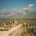 Stage and mountain in Gjirokastër 2004, (c) Ardian Ahmedaja