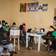 Youths being initiated in video editing