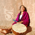 The artist, Mariana Carrizo with her chayera drum