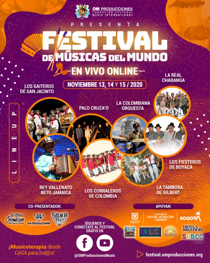 Festival de Musicas Del Mundo En Vivo Online - Colombian World Music