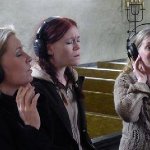 Ulvens Döttrar, a.k.a. the Grüssner sisters, doing overdubs in the church of Saltvik