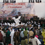 Mohamed Issa Ag Oumar of Imarhan dances to the traditional music of Tartit